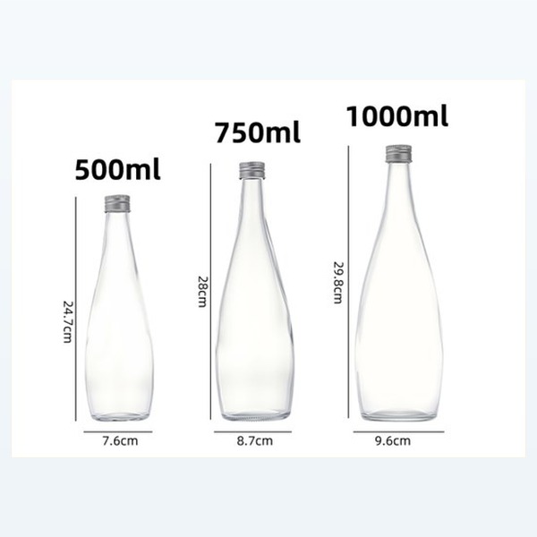<bdi>500/750/1000ml</bdi> large format glass beverage bottle reusable drink bottle مع cap — wholesale glass packaging from Eaglebottle China factory