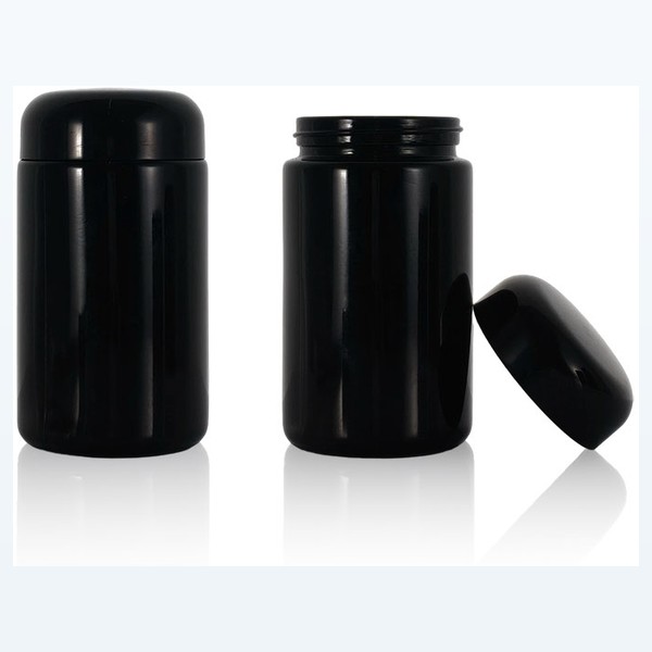 black glass child-resistant jar matte black airtight storage, bulk — wholesale glass packaging from Eaglebottle China factory