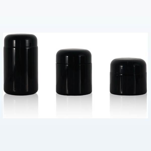 black glass child-resistant jar opaque black stash jar, wholesale — wholesale glass packaging from Eaglebottle China factory