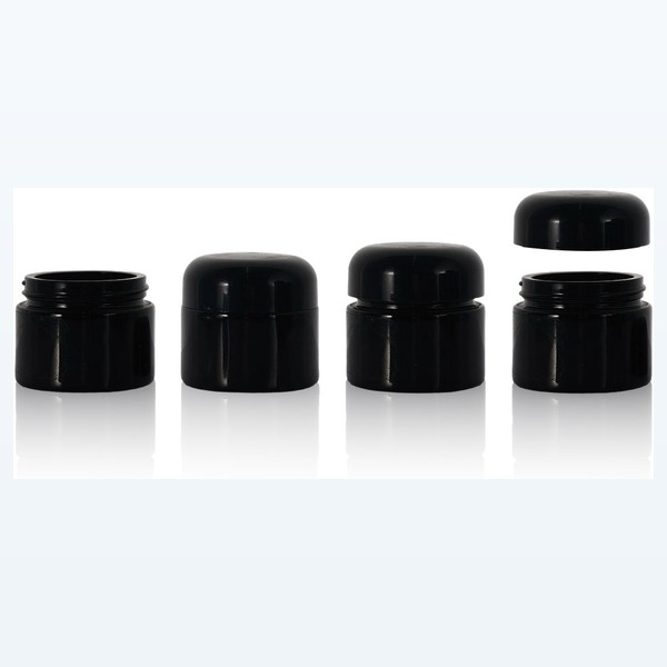 black glass child-resistant jar uv protection herb container — wholesale glass packaging from Eaglebottle China factory