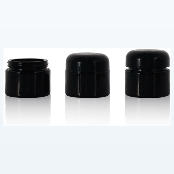 black glass child-resistant jar matte black airtight storage, bulk — wholesale glass packaging from Eaglebottle China factory