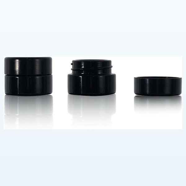 black glass child-resistant jar light-blocking flower container — wholesale glass packaging from Eaglebottle China factory