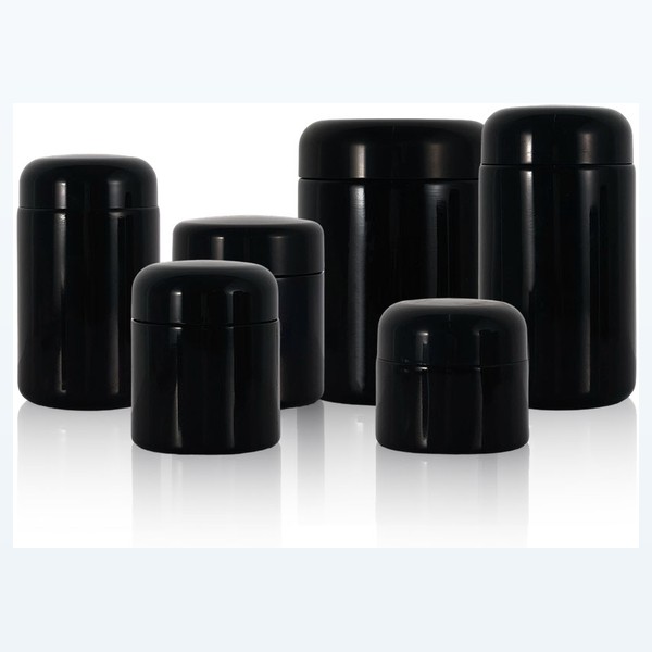 black glass child-resistant jar opaque black stash jar, wholesale — wholesale glass packaging from Eaglebottle China factory