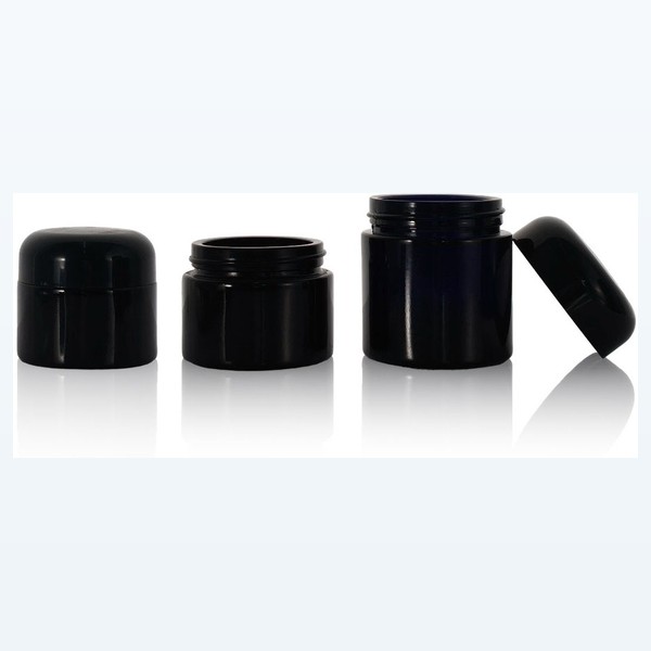 black glass child-resistant jar uv-blocking opaque storage — wholesale glass packaging from Eaglebottle China factory