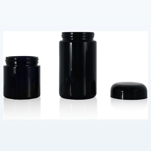 black glass child-resistant jar opaque black stash jar, wholesale — wholesale glass packaging from Eaglebottle China factory