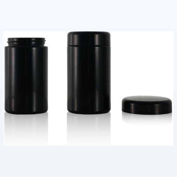 black glass child-resistant jar matte black airtight storage, bulk — wholesale glass packaging from Eaglebottle China factory