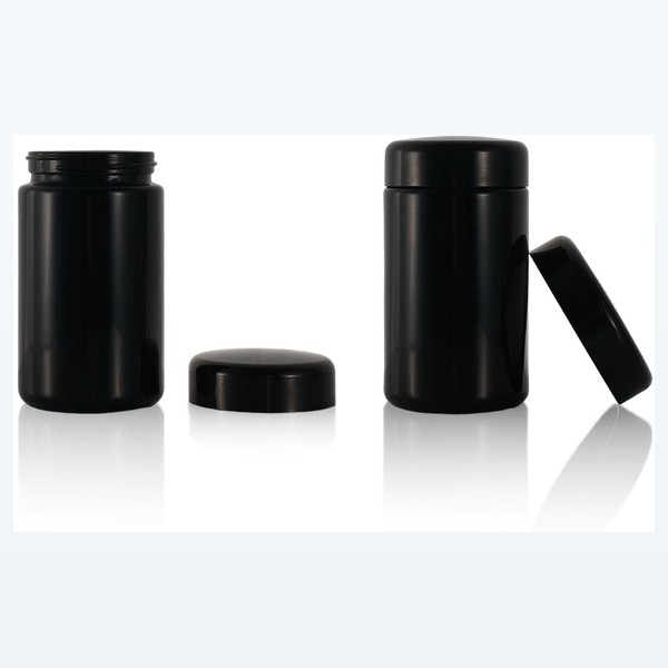 black glass child-resistant jar light-blocking flower container — wholesale glass packaging from Eaglebottle China factory
