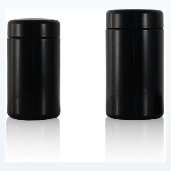 black glass child-resistant jar uv-blocking opaque storage — wholesale glass packaging from Eaglebottle China factory
