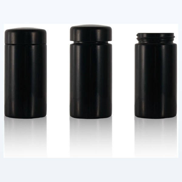 black glass child-resistant jar light-resistant cannabis storage — wholesale glass packaging from Eaglebottle China factory