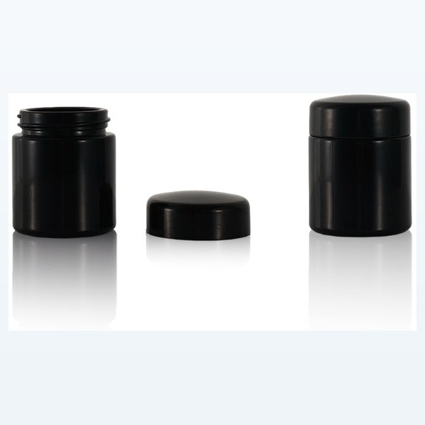 black glass child-resistant jar matte black airtight storage, bulk — wholesale glass packaging from Eaglebottle China factory