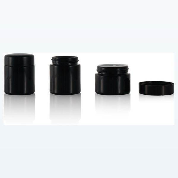 black glass child-resistant jar light-blocking flower container — wholesale glass packaging from Eaglebottle China factory