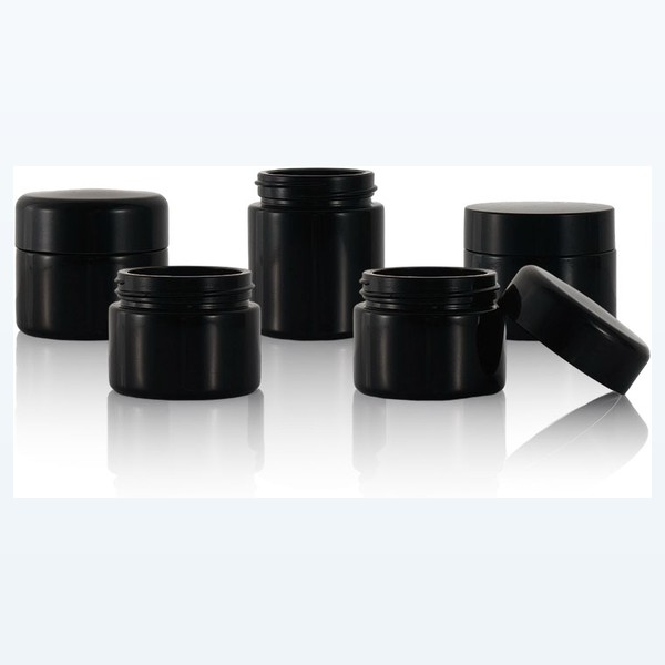 black glass child-resistant jar opaque black stash jar, wholesale — wholesale glass packaging from Eaglebottle China factory