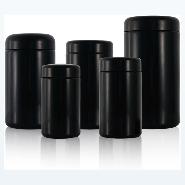 black glass child-resistant jar light-resistant cannabis storage — wholesale glass packaging from Eaglebottle China factory