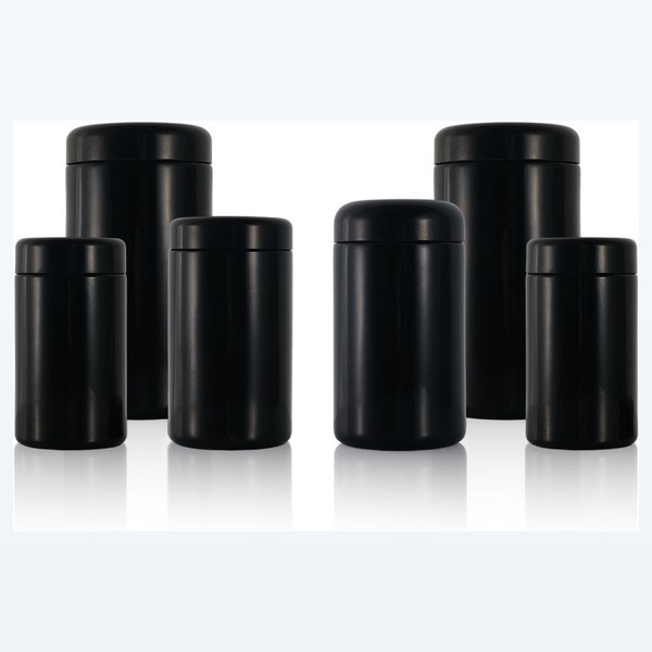 black glass child-resistant jar uv-blocking opaque storage — wholesale glass packaging from Eaglebottle China factory