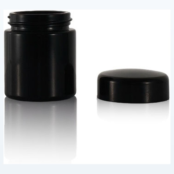 black glass child-resistant jar uv protection herb container — wholesale glass packaging from Eaglebottle China factory