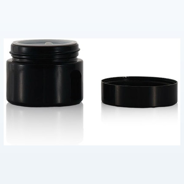 black glass child-resistant jar matte black airtight storage, bulk — wholesale glass packaging from Eaglebottle China factory