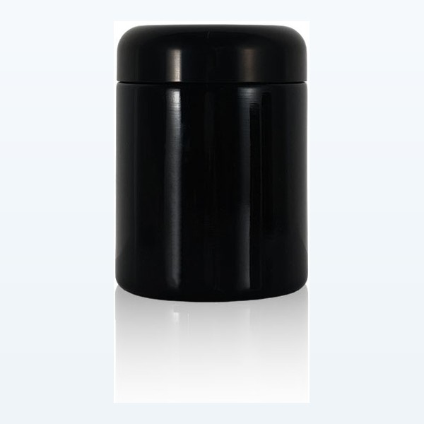 black glass child-resistant jar uv protection herb container — wholesale glass packaging from Eaglebottle China factory