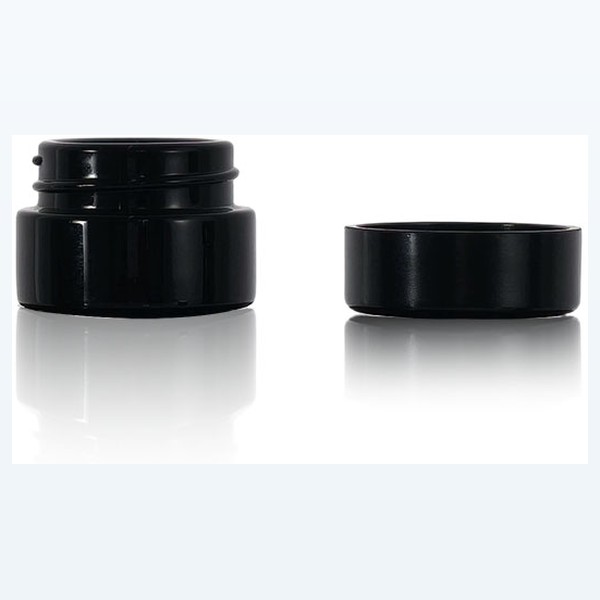 black glass child-resistant jar uv protection herb container — wholesale glass packaging from Eaglebottle China factory