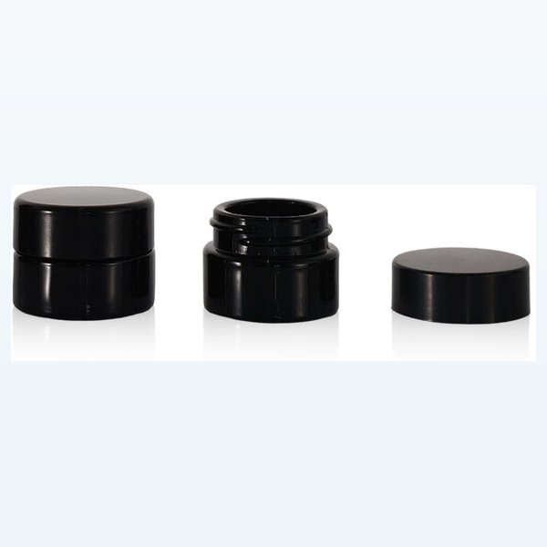 black glass child-resistant jar matte black airtight storage, bulk — wholesale glass packaging from Eaglebottle China factory