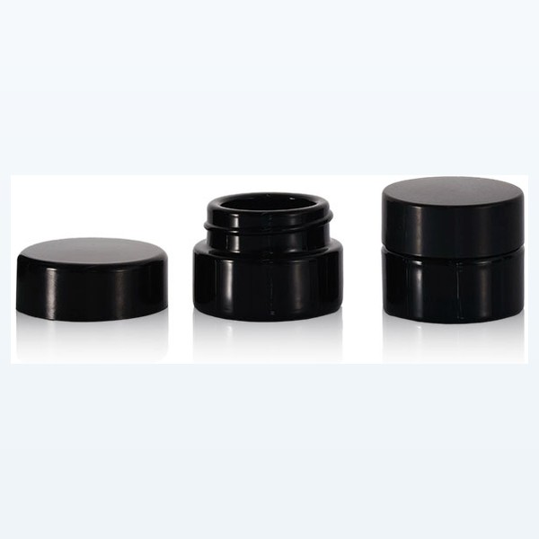 black glass child-resistant jar light-blocking flower container — wholesale glass packaging from Eaglebottle China factory