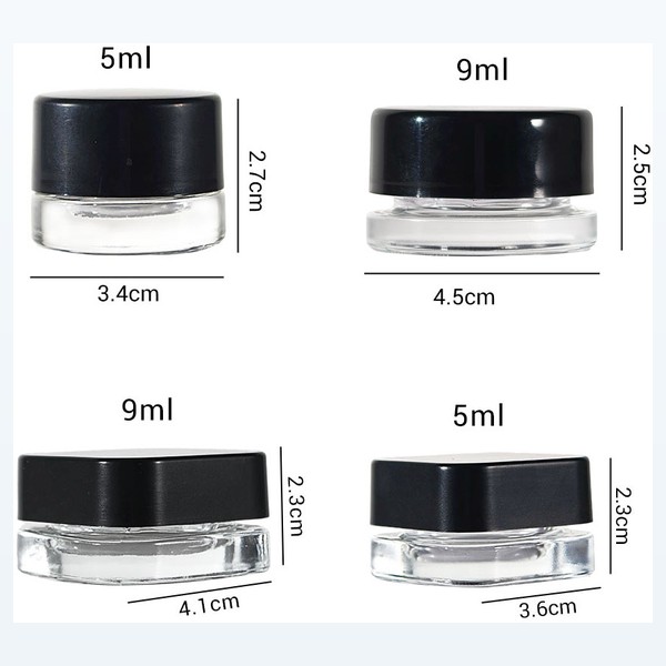 <bdi>5ml</bdi> / <bdi>9ml</bdi> glass concentrate jar extract container مع screw cap — wholesale glass packaging from Eaglebottle China factory