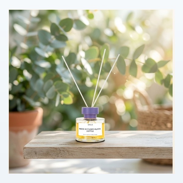 <bdi>50 ml</bdi> glass reed diffuser bottle مع collar neck — wholesale glass packaging from Eaglebottle China factory
