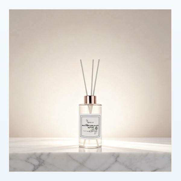 <bdi>100 ml</bdi> glass reed diffuser bottle مع collar neck — wholesale glass packaging from Eaglebottle China factory