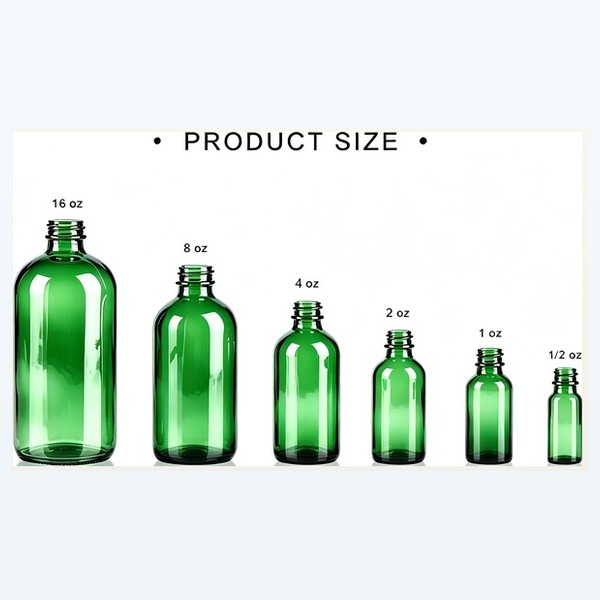 <bdi>1/2 oz</bdi> – <bdi>16 oz</bdi> green round glass قطارة bottle euro قطارة لـ oils & serums — wholesale glass packaging from Eaglebottle China factory