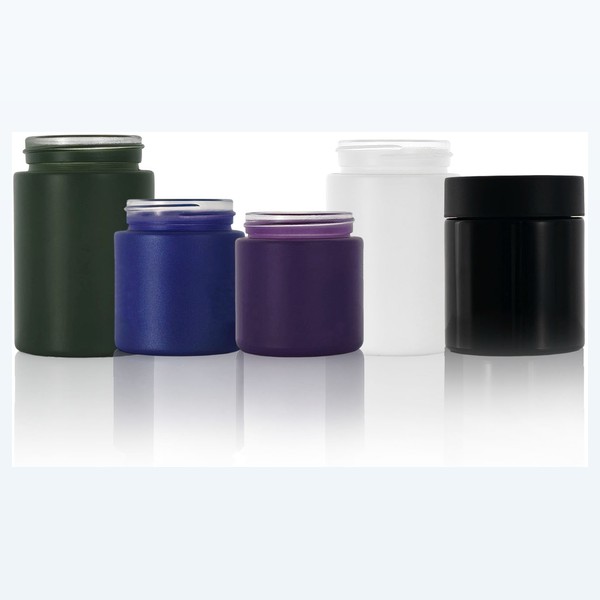 colored child-resistant glass flower jar child-proof dry herb container — wholesale glass packaging from Eaglebottle China factory
