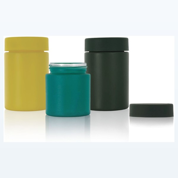 colored child-resistant glass flower jar smell-proof marijuana storage — wholesale glass packaging from Eaglebottle China factory