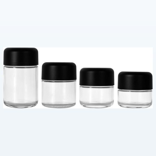 colored child-resistant glass flower jar airtight cannabis flower storage — wholesale glass packaging from Eaglebottle China factory