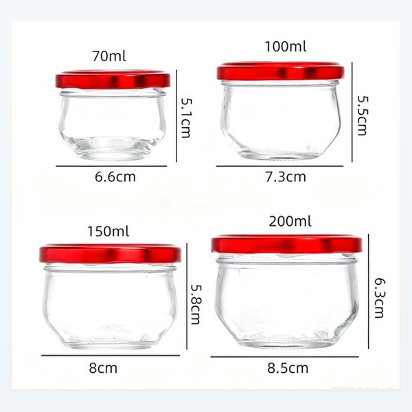 <bdi>70/100/150/200ml</bdi> round glass food jar spice & dry goods storage — wholesale glass packaging from Eaglebottle China factory