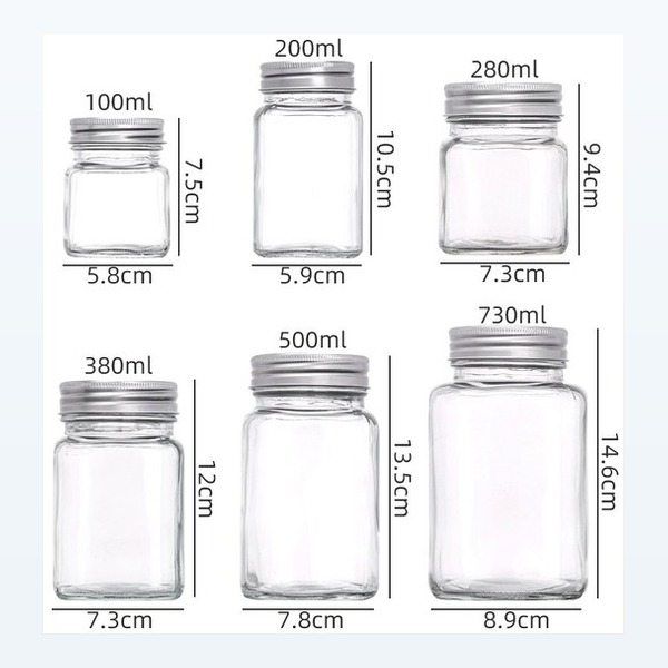 <bdi>100/200/380/500/730ml</bdi> round glass food jar pantry storage container, bulk — wholesale glass packaging from Eaglebottle China factory
