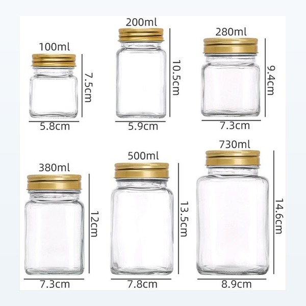 <bdi>100/200/280/380/500/730ml</bdi> glass food jar jam & sauce jar مع twist lid — wholesale glass packaging from Eaglebottle China factory