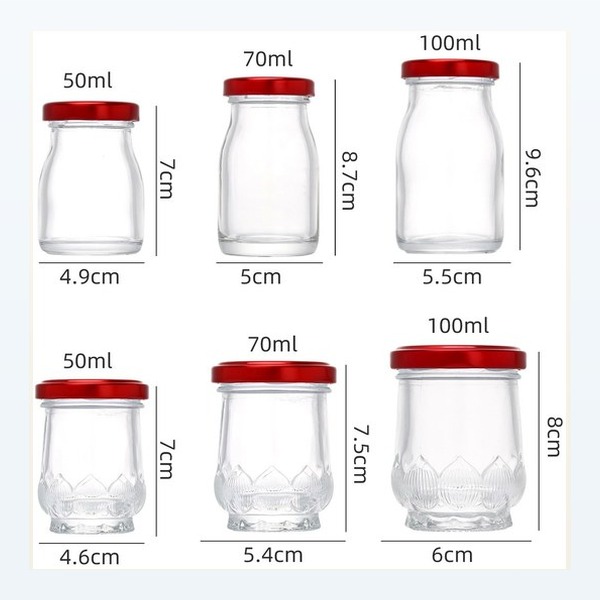 <bdi>50/70/100ml</bdi> short round glass food jar honey & jam jar, wholesale — wholesale glass packaging from Eaglebottle China factory