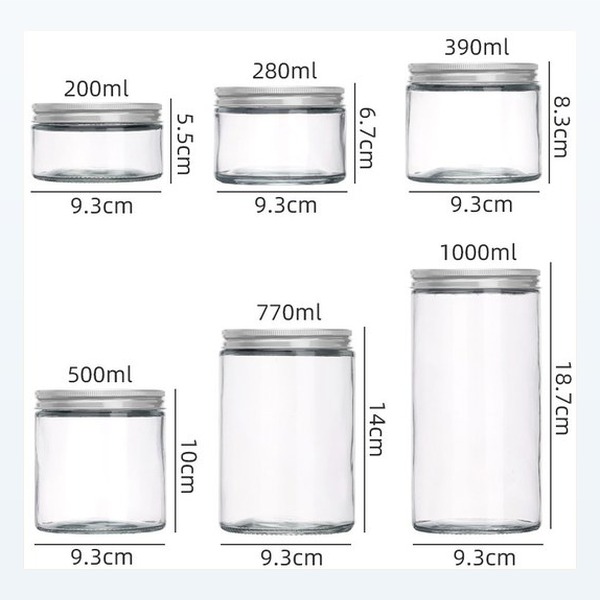 <bdi>200/280/390ml</bdi> wide-mouth round glass food jar spice & dry goods storage — wholesale glass packaging from Eaglebottle China factory
