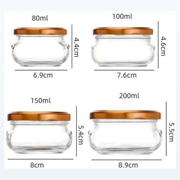 <bdi>80/100/150/200ml</bdi> round glass food jar honey & jam jar, wholesale — wholesale glass packaging from Eaglebottle China factory