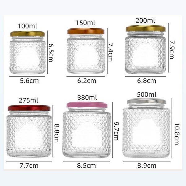 <bdi>100/150/200/275/380/500ml</bdi> glass food jar jam & sauce jar مع twist lid — wholesale glass packaging from Eaglebottle China factory