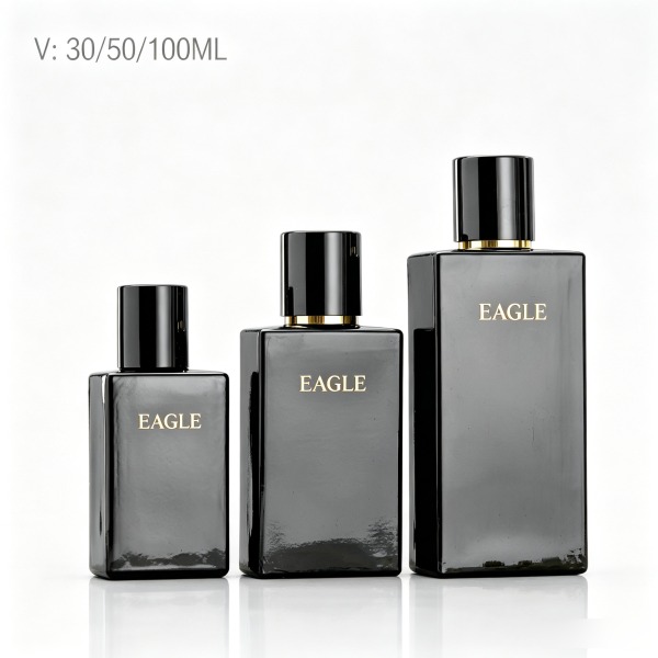 <bdi>100 ml</bdi> round amber glass perfume bottle مع fine-mist atomizer — wholesale glass packaging from Eaglebottle China factory