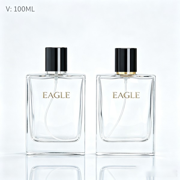 <bdi>50 ml</bdi> rectangular clear glass perfume bottle مع fine-mist atomizer — wholesale glass packaging from Eaglebottle China factory