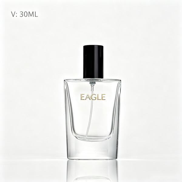 30 + <bdi>50 ml</bdi> square blue glass perfume bottle مع mist sprayer & collar — wholesale glass packaging from Eaglebottle China factory