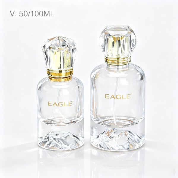 <bdi>50 ml</bdi> / <bdi>50 ml</bdi> square amber glass perfume bottle atomizer bottle مع decorative cap — wholesale glass packaging from Eaglebottle China factory