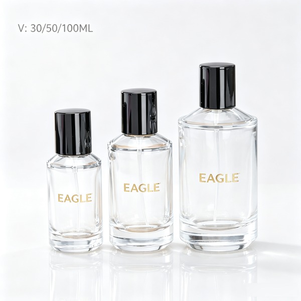 <bdi>25 ml</bdi> tall slim gradient fade glass perfume bottle مع mist sprayer & collar — wholesale glass packaging from Eaglebottle China factory