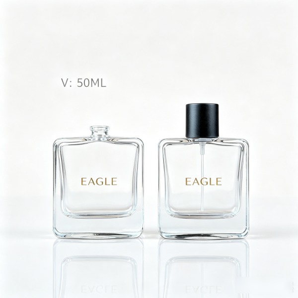 <bdi>75 ml</bdi> square blue glass perfume bottle refillable spray bottle, wholesale — wholesale glass packaging from Eaglebottle China factory