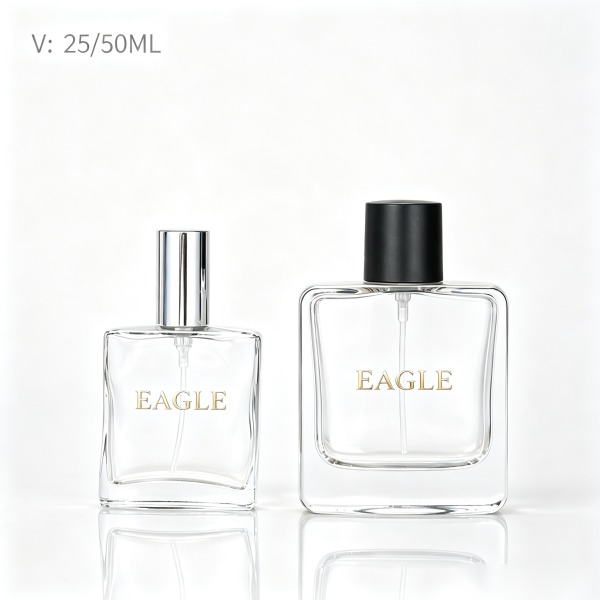 <bdi>30 ml</bdi> square gradient fade glass perfume bottle atomizer bottle مع decorative cap — wholesale glass packaging from Eaglebottle China factory