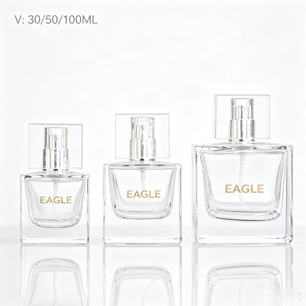 <bdi>100 ml</bdi> round frosted glass perfume bottle atomizer bottle مع decorative cap — wholesale glass packaging from Eaglebottle China factory