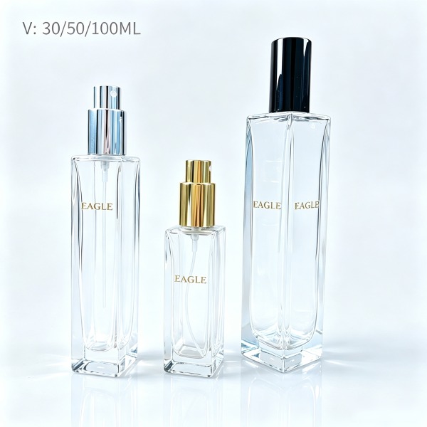 <bdi>50 ml</bdi> rectangular amber glass perfume bottle luxury fragrance bottle, bulk — wholesale glass packaging from Eaglebottle China factory