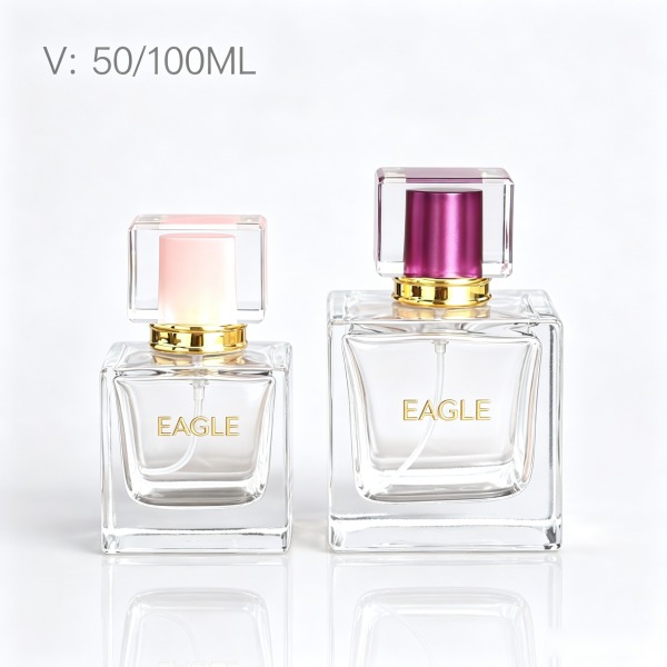 <bdi>50 ml</bdi> / <bdi>50 ml</bdi> round amber glass perfume bottle مع fine-mist atomizer — wholesale glass packaging from Eaglebottle China factory