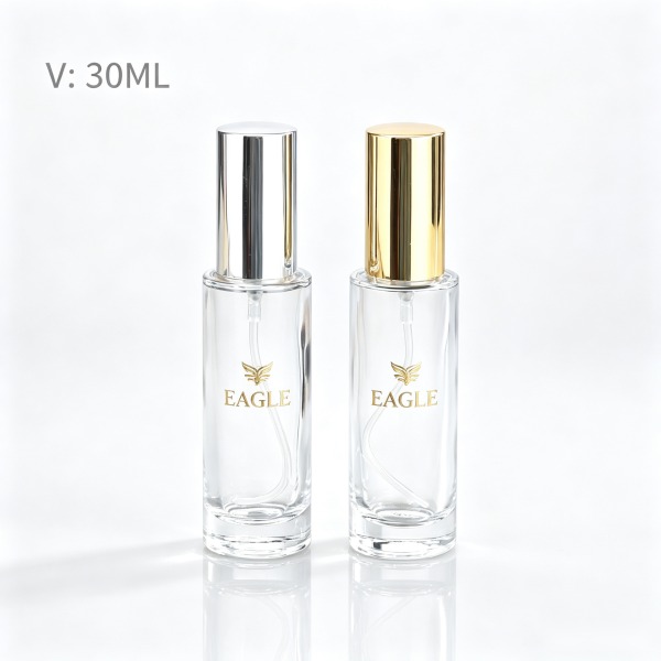 30 + <bdi>50 ml</bdi> cylindrical tinted smoke glass perfume bottle refillable spray bottle, wholesale — wholesale glass packaging from Eaglebottle China factory
