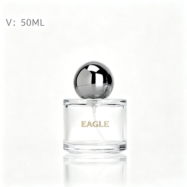 <bdi>25 ml</bdi> tall slim blue glass perfume bottle مع mist sprayer & collar — wholesale glass packaging from Eaglebottle China factory